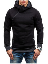 Oblique Zipper Solid Color Men Hoodies Tracksuit/Sweatshirt freeshipping - Voguevally Global