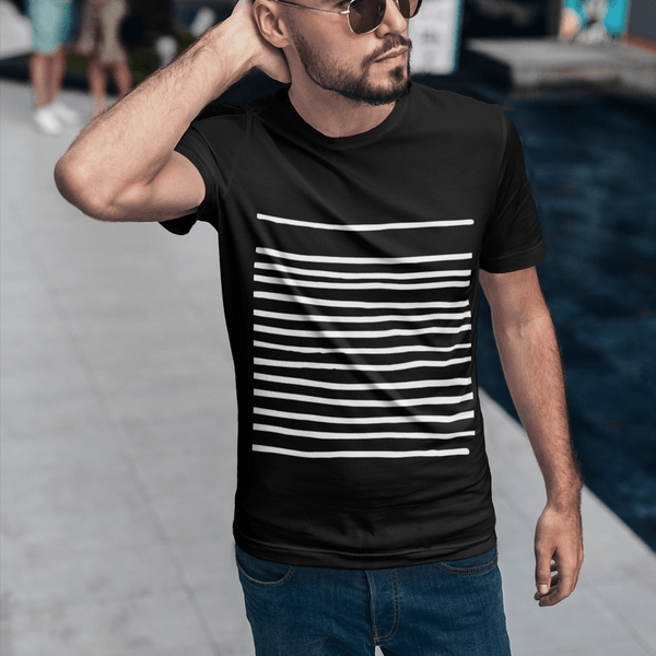 Men's T-Shirt with Black Lines freeshipping - Voguevally Global