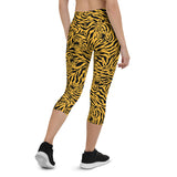 Yellow Tiger Capri Leggings for Women freeshipping - Voguevally