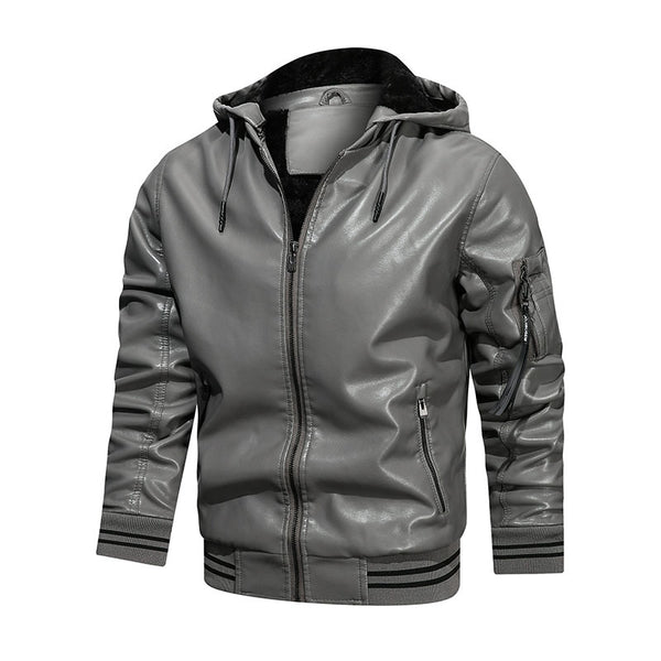 Men's Jacket Spot Hooded Multi-pocket Leather Jacket Men freeshipping - Voguevally Global