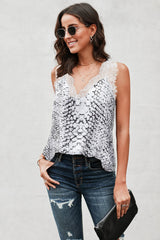 Contrast Lace Tank freeshipping - Voguevally Global