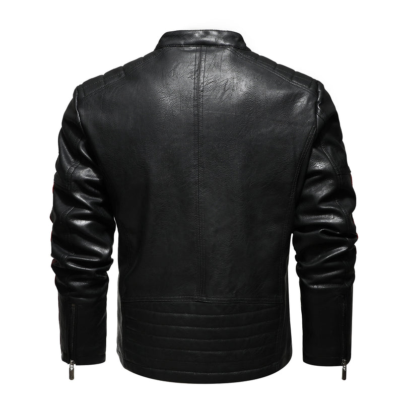 Tide Motorcycle  Washed Plus Cotton Leather Jacket freeshipping - Voguevally Global