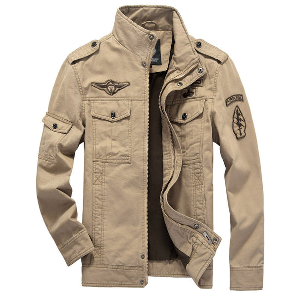 Men's cotton military uniform jacket casual tooling jacket