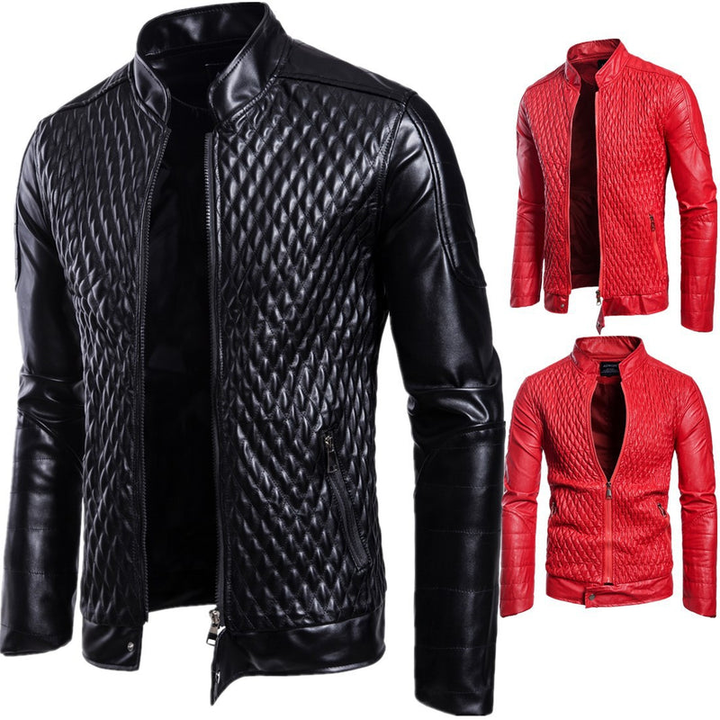 Long Sleeve Zipper Cardigan Leather Jacket/Coat freeshipping - Voguevally Global