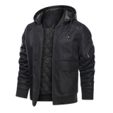 Men Leather Jacket Motorcycle PU Hooded Solid Thick Men Coats