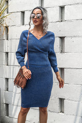 Dolman Sleeve Rib-Knit Top and Skirt Set freeshipping - Voguevally Global