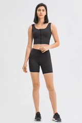 Zipper Front Sport Tank Top freeshipping - Voguevally Global