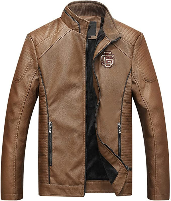 Faux Leather Motorcycle Biker Coats Leather Jacket