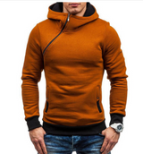 Oblique Zipper Solid Color Men Hoodies Tracksuit/Sweatshirt freeshipping - Voguevally Global