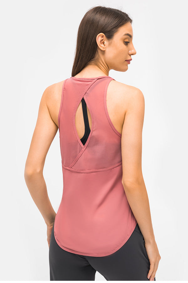 Cut Out Back Sports Tank Top freeshipping - Voguevally Global