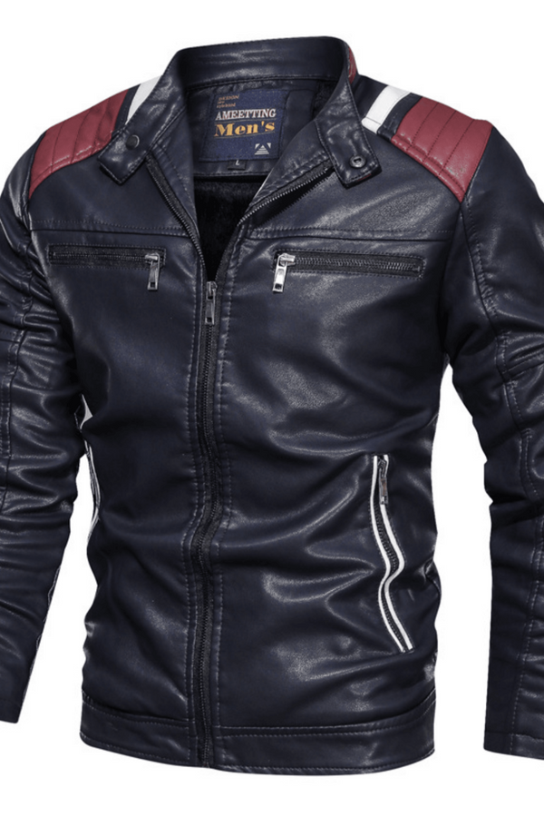 Men's Biker Vegan Leather Jacket