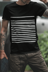 Men's T-Shirt with Black Lines