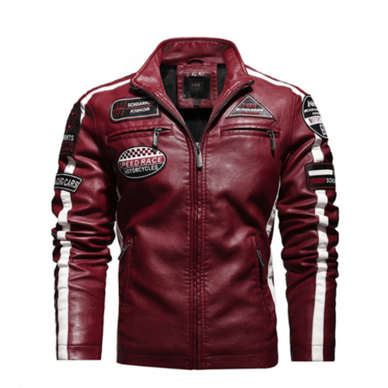Men's Biker Vegan Leather Jacket freeshipping - Voguevally Global