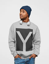 Men's Y Logo Crewneck Sweatshirt freeshipping - Voguevally Global