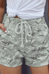 Camouflage High Rise Drawstrings Shorts freeshipping - Voguevally Global